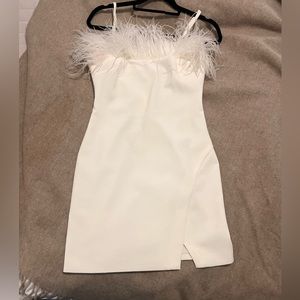 Mini White Feather Dress